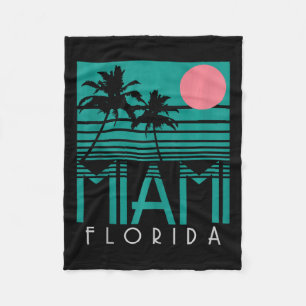 Cobertor De Velo Miami Florida Vintage Retro Palm Trees Beach Summe