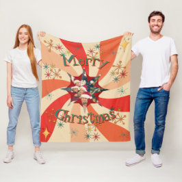 Cobertor De Velo Mid Century Christmas Atomic Retro Wave Star Photo