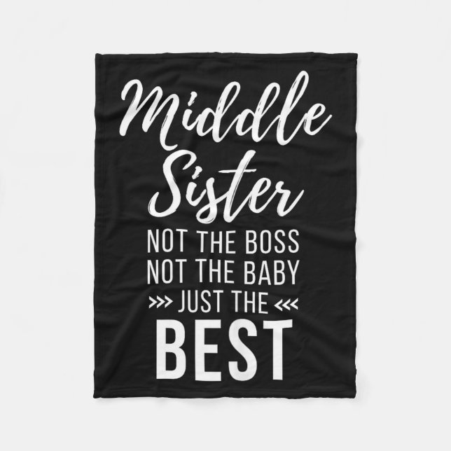 Cobertor De Velo Middle Sister Crazy Funny Sister Quotes Matching S (Frente)