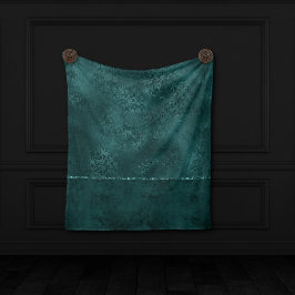 Cobertor De Velo Midnight Teal Romance | Dark Satinge Damask
