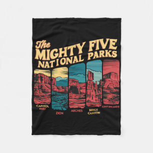 Cobertor De Velo Mighty Five Grandes 5 Parques Nacionais Hiking Cam
