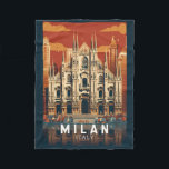 Cobertor De Velo Milan Itália Duomo di Milano Viagem Art Vintage<br><div class="desc">Trabalho de arte de vetor de Milão. Milão,  uma metrópole na região da Lombardia norte,  na Itália,  é uma capital global da moda e da design.</div>