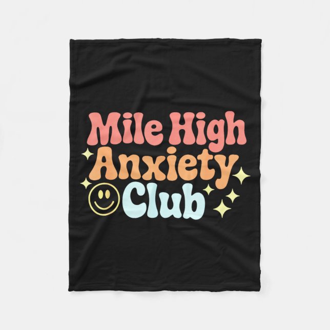 Cobertor De Velo Mile High Anxiety Club Funny Design  (Frente)