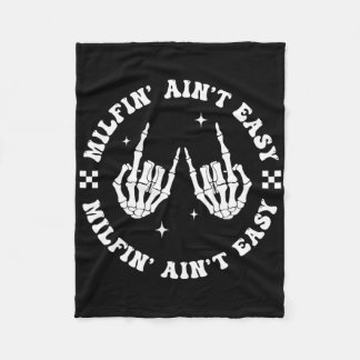 Cobertor De Velo Milfin Aint Easy Funny Milf Groovy Mãe Tia Skelet