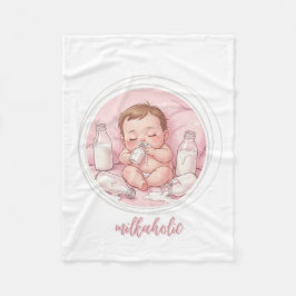Cobertor De Velo Milkaholic Baby Print | Cute Nursery Funny Art