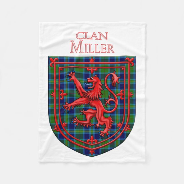 Cobertor De Velo Miller Tartan Scottish Xadrez Lion Rampant (Frente)