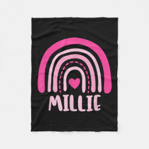 Cobertor De Velo Millie Name Heart Cute Personalised Rainbow