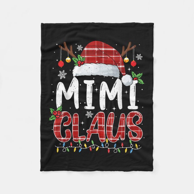 Cobertor De Velo Mimi Claus Christmas Lights Pajama Family Matching (Frente)