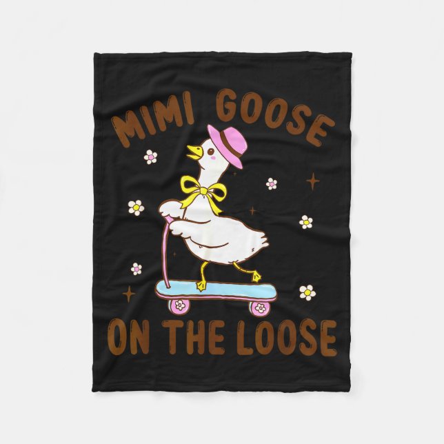 Cobertor De Velo Mimi Goose On The Loose Funny Birthday Matching Fa (Frente)