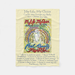 Cobertor De Velo Minha escolha de vida Cancer Angel Soft Fleece Bla