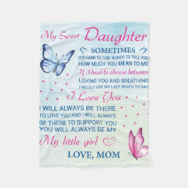 Cobertor De Velo Minha Filha Doce do Coração é Personalizada