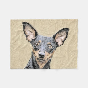 Cobertor De Velo Miniatura Pinscher Pintando Bela Arte Original de