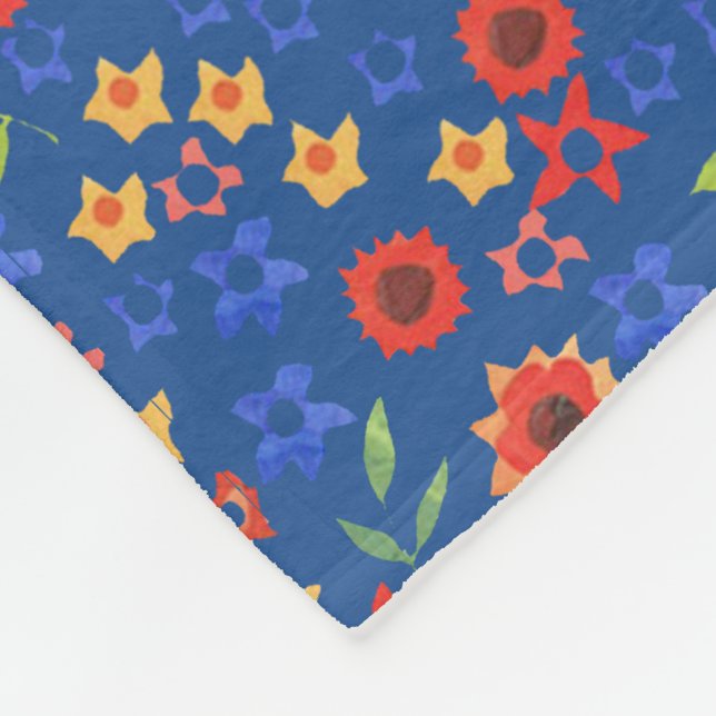 Cobertor De Velo Miniimpressão Floral Retro Chic no Folheto Azul (Quina)