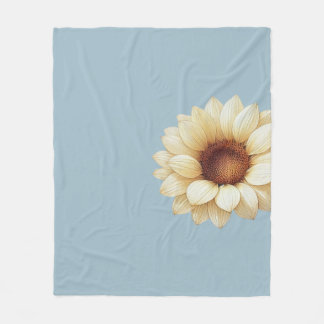 Cobertor De Velo Minimal Modern Sunflower Dusty Blue Blanket