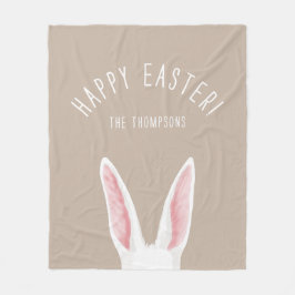 Cobertor De Velo Minimal White Bunny Ears On Beige Happy Easter