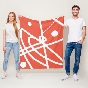 Cobertor De Velo Minimalismo Abstrato Linhas Brancas Manta Azul