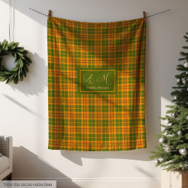 Cobertor De Velo Minimalist Autumn Tartan Blanket Elegant Monogram