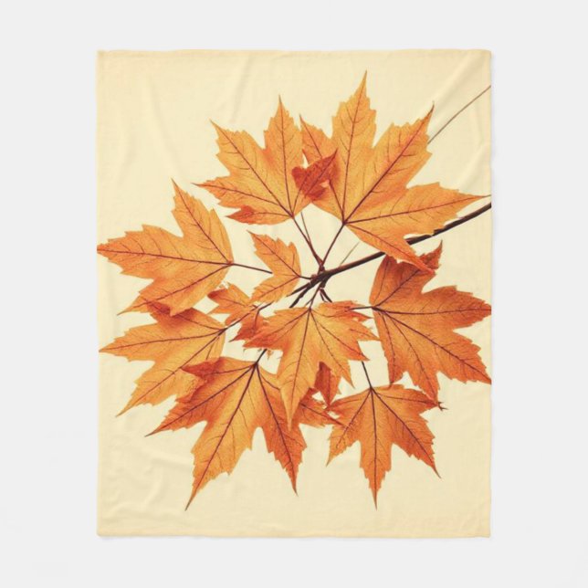 Cobertor De Velo Minimalist Maple Leaves Art – Botanical Print (Frente)