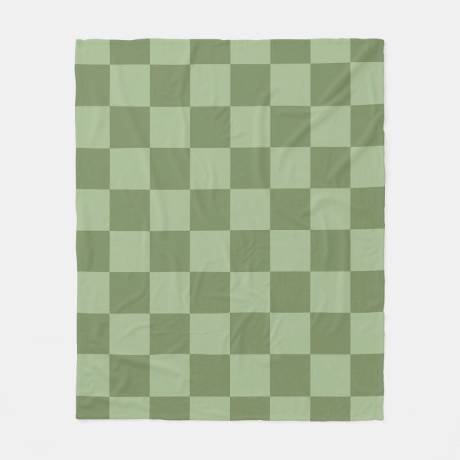 Cobertor De Velo Minimalist Sage Green Checkerboard Pattern (Frente)