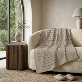 Cobertor De Velo Minimalist Sand Beige Throw Blanket - 'SERENITY' 