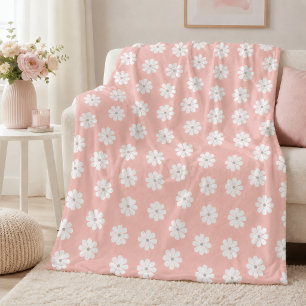 Cobertor De Velo Minimalista Floral de Margarida Rosa Pálido dos An