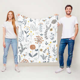 Cobertor De Velo Minimalista Floral Moderno em Contorno