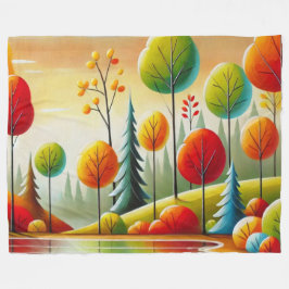 Cobertor De Velo Minnesota Fall Forest e Lake