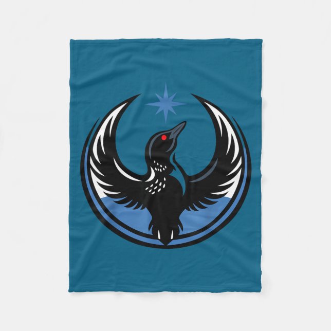 Cobertor De Velo Minnesota Rebel Loon Mn State Illustration (Frente)
