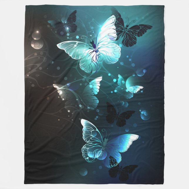 Cobertor De Velo Mint Night Butterflies (Frente)