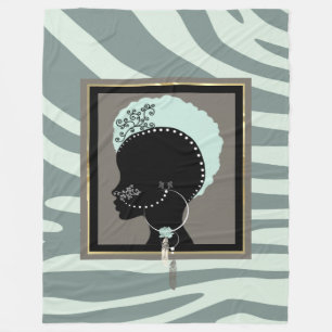 Cobertor De Velo Mint verde e zebra preta a partir de punk