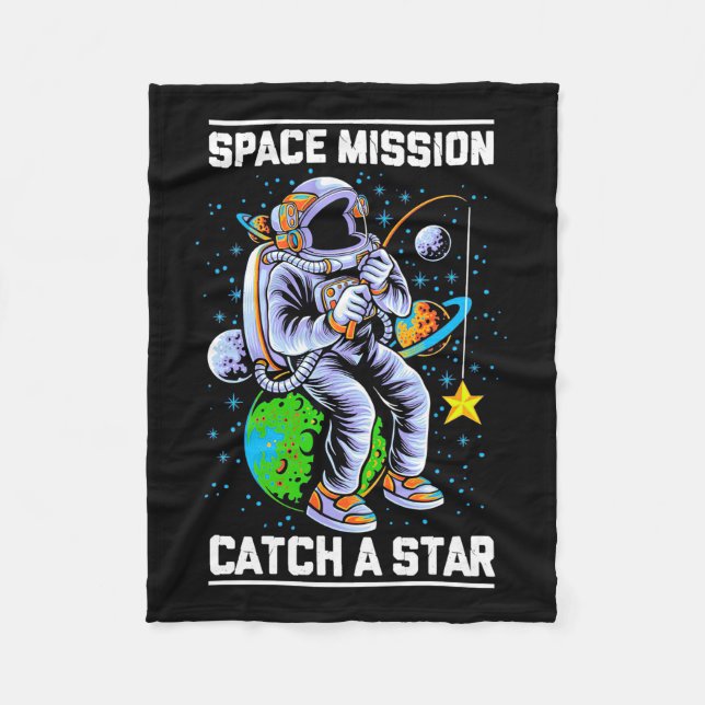 Cobertor De Velo Missão Espacial Astronauta Capta Uma Estrela (Frente)