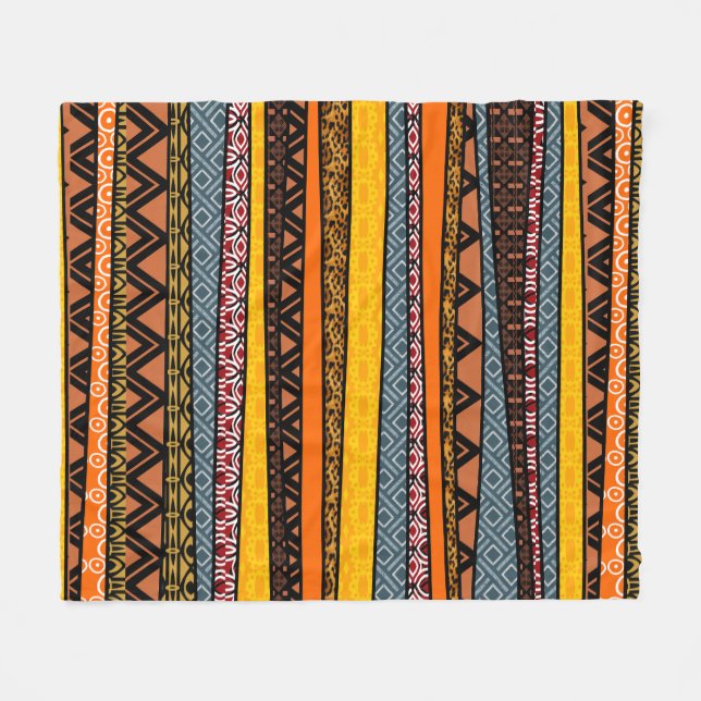 Cobertor De Velo Mistura de Padrão Africano (Frente (Horizontal))