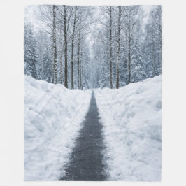 Cobertor De Velo Misty Winter Forest Path Winter Landscape