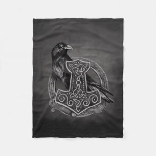 Cobertor De Velo Mjolnir - o martelo do Thor e do corvo