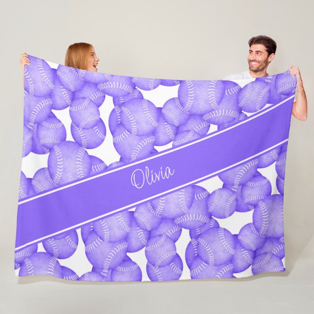 Cobertor De Velo moças roxas de bolinhas macias com monograma (In Situ)