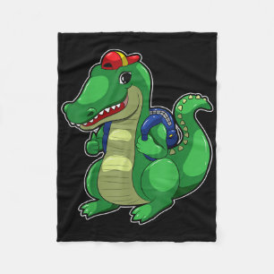 Cobertor De Velo Mochila De Volta à Escola Crocodilo Engraçado Croc