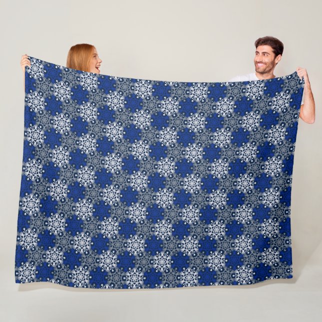 Cobertor De Velo Mod Winter Snowflake Fleece Fleece Fleece Blanket (In Situ)