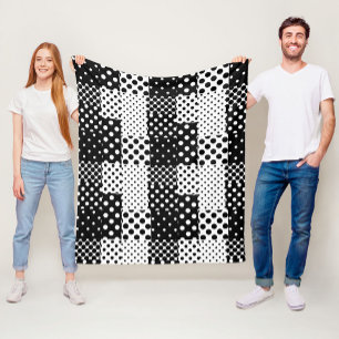 Cobertor De Velo Moda Preto e Branco Pontos Estilo Design 