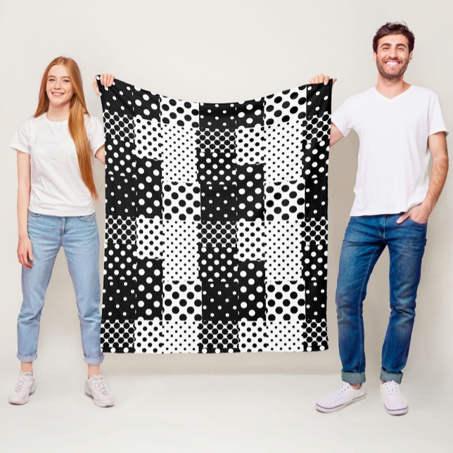 Cobertor De Velo Moda Preto e Branco Pontos Estilo Design  (Criador carregado)