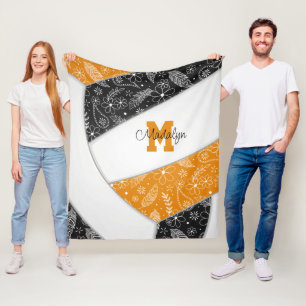 Cobertor De Velo Modelo de rabisco preto de laranja preto