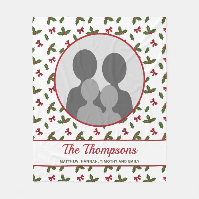Cobertor De Velo Modelo Personalizado De Fotografia De Natal Holly  (Frente)