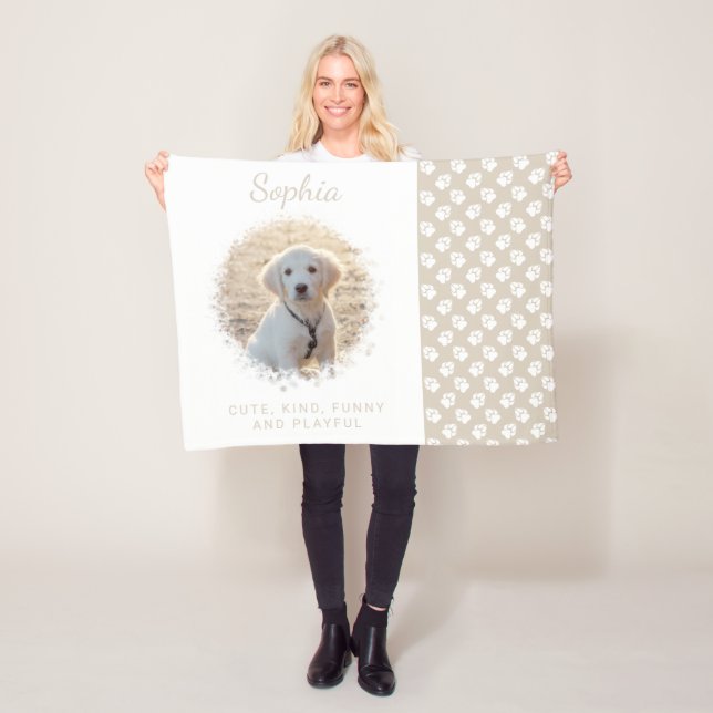 Cobertor De Velo Modelo Personalizado De Fotografia Pet No Beige &  (In Situ)