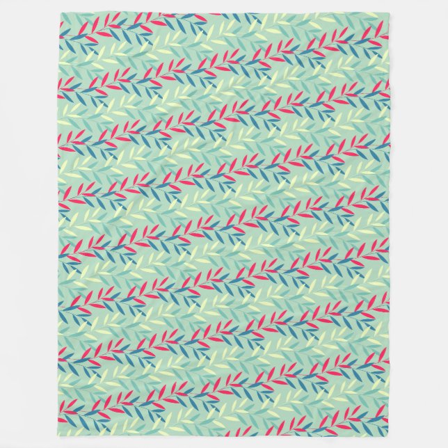 Cobertor De Velo Modern Botanical Leaf Vines Seamless Pattern Art (Frente)