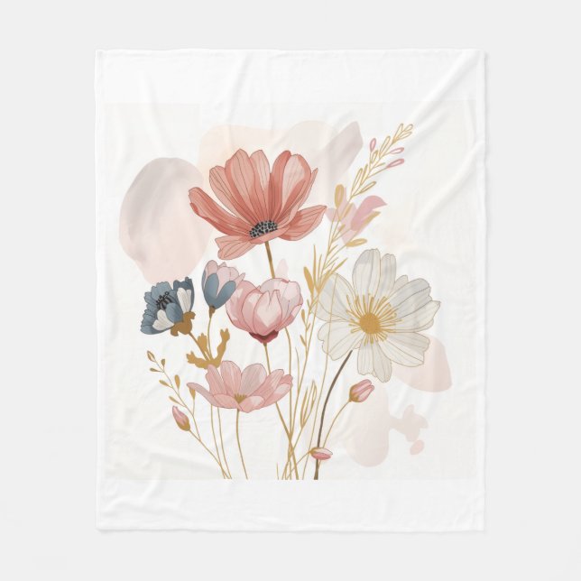 Cobertor De Velo Modern Floral Design  (Frente)