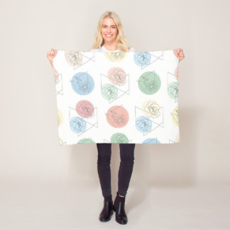Cobertor De Velo Modern Geometric Floral Pattern Throw Blanket