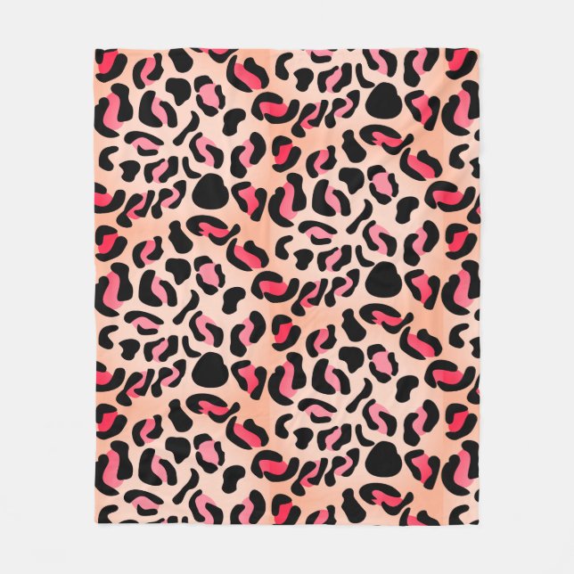 Cobertor De Velo Modern Leopard Pattern Animal Print (Frente)