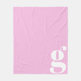 Cobertor De Velo Modern Monograma Negrito Letra Rosa Suave Minimali