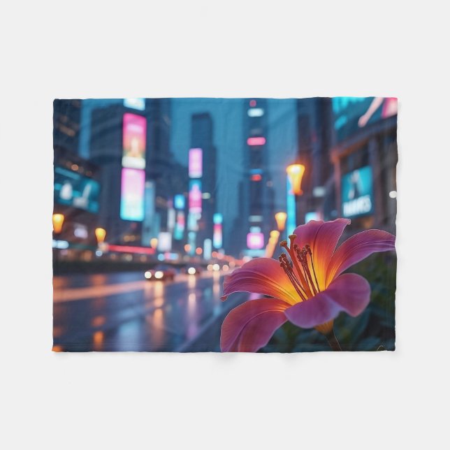 Cobertor De Velo Modern Neon Lily (Frente (Horizontal))
