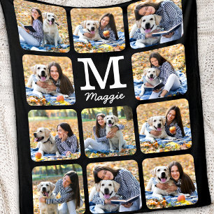 Cobertor De Velo Modern Pet Photo Collage Personalized Dog Lover