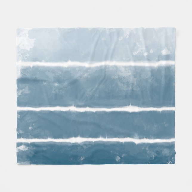 Cobertor De Velo Modern Shibori Ombre Retro Tie Dye Hippie Indigo (Frente (Horizontal))